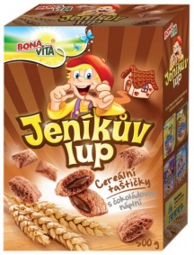 Cereálie polštářky s čokoládovou náplní Jeníkův lup 500g