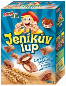 Cereálie polštářky s mléčnou náplní Jeníkův lup 500g